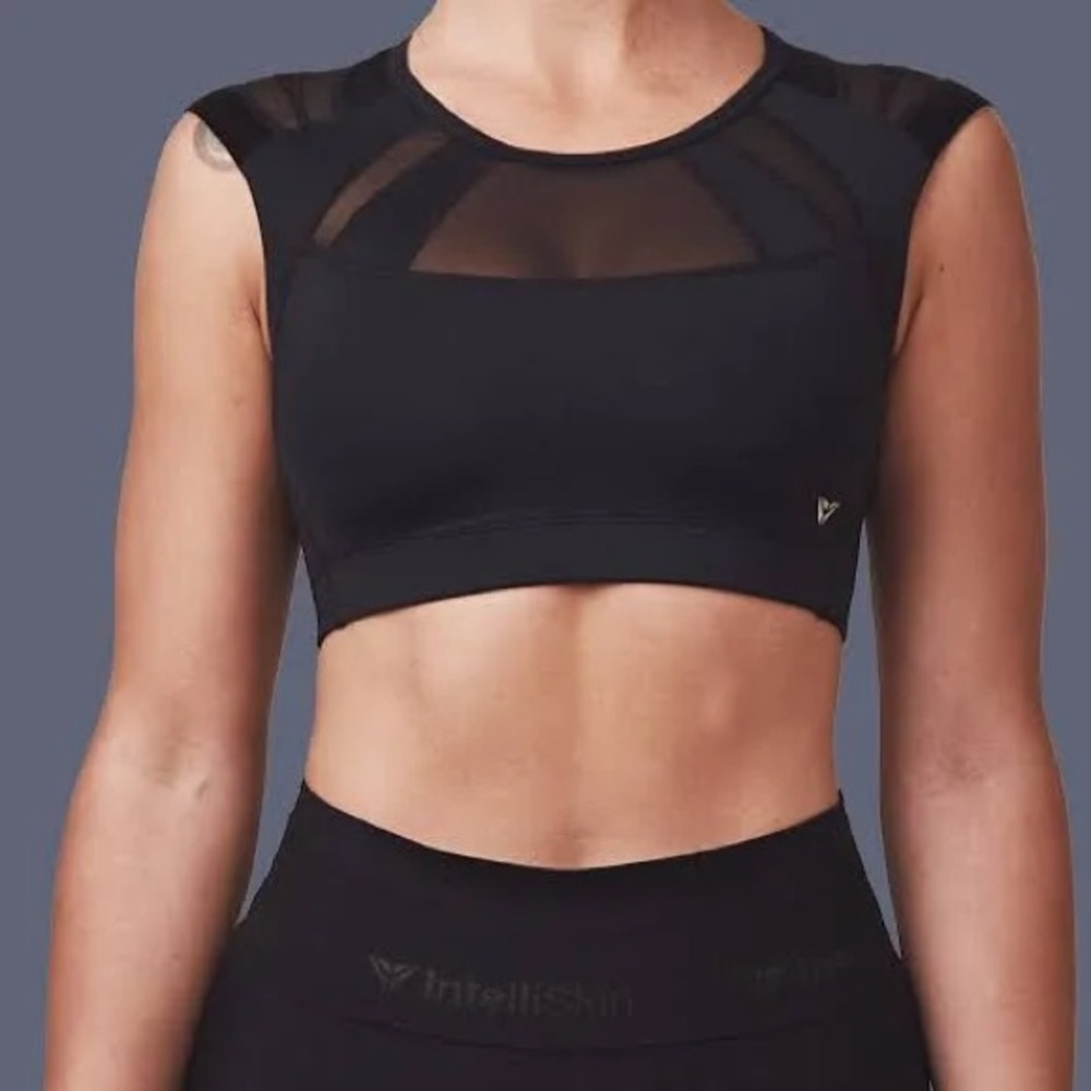 IntelliSkin Ultima Black Mesh Sports Bra